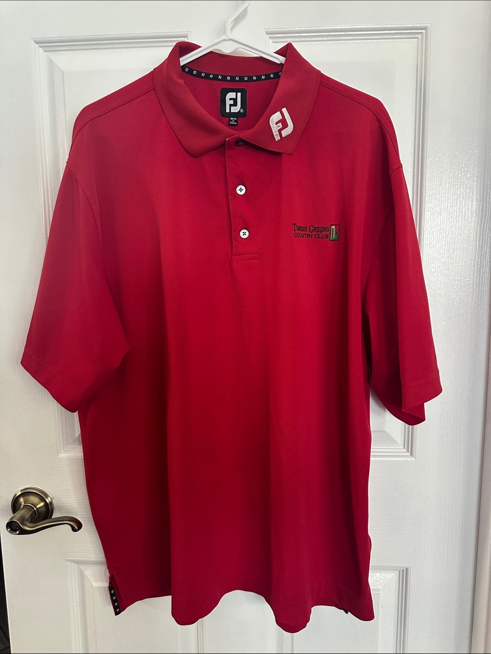 FootJoy Red Men's Golf Polo with Embroidered Chest Logo